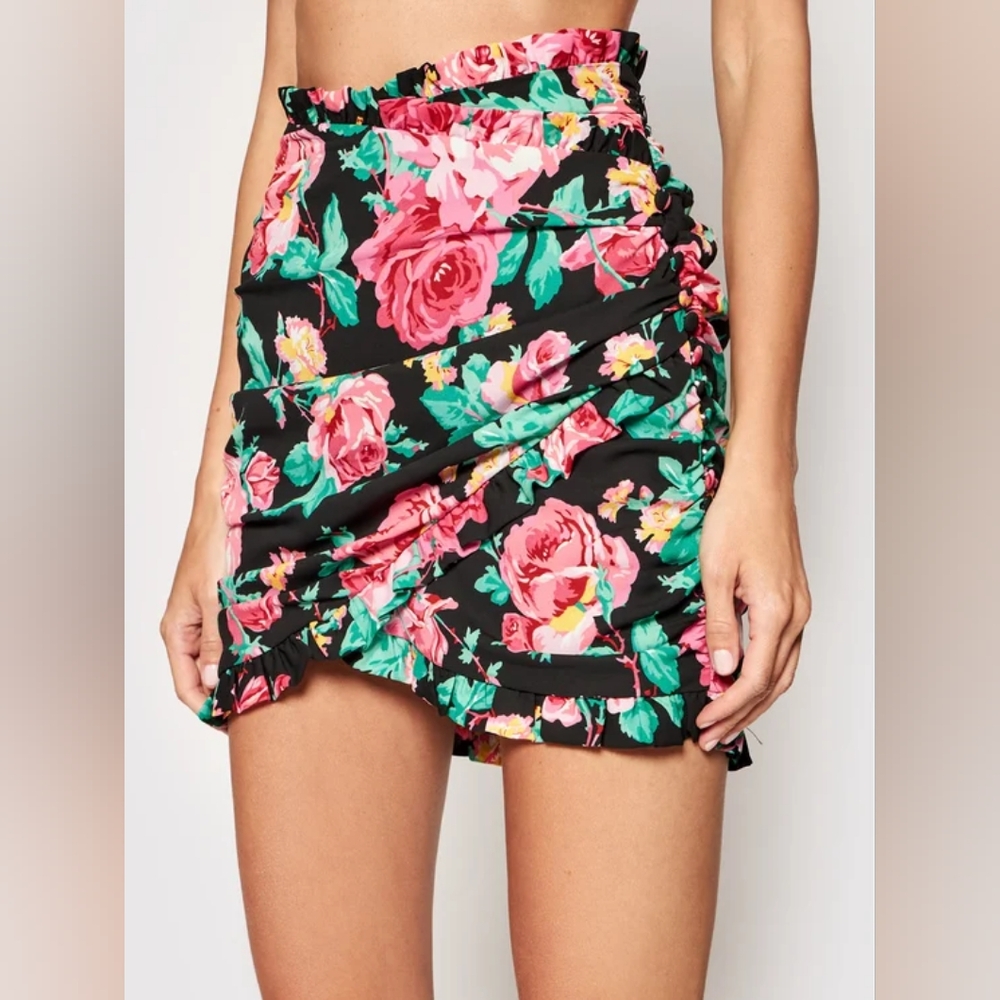 For Love & Lemons Becca Floral Mini Skirt